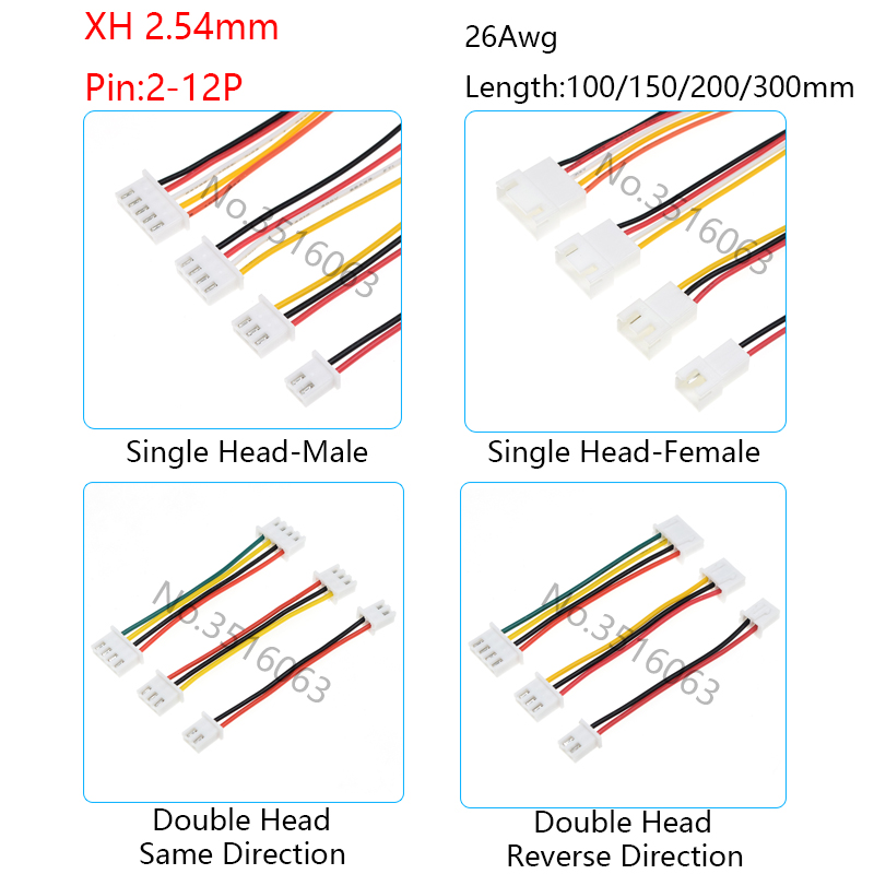 Jumper Wire Kit - 5/10 個 XH-2.54 ミリメートルオス/メスプラグコネクタワイヤー 100/200/300 ミリメートル