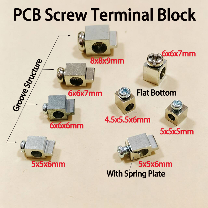 Screw Terminal Block - 10/20 個 PCB ネジ端子台角型銅端子複数のサイズが利用可能 4.5x5.5x6 5x5x5