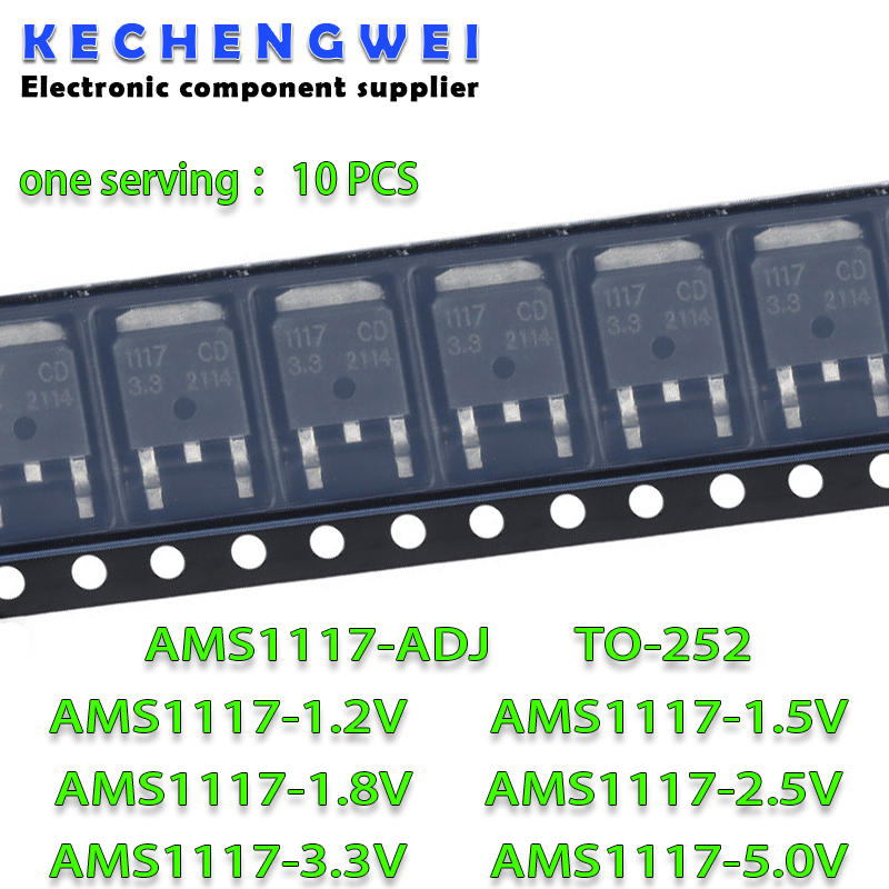 Ams1117 Module - 10 ピース/ロット AMS1117CD-ADJ AMS1117-5.0 AMS1117CD-3.3 AMS1117CD-1.5