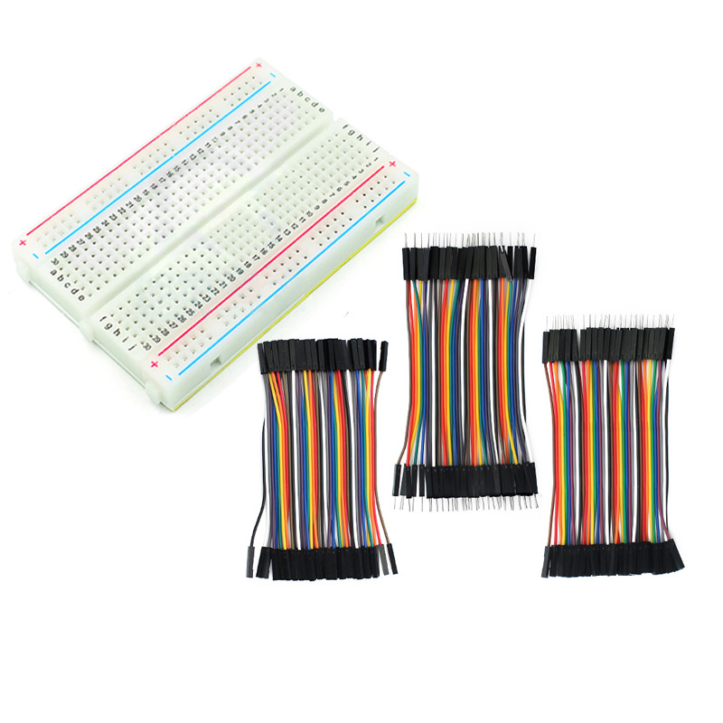 Breadboard 400 Point - 400 ポイント ブレッドボード キット、デュポン ケーブルとジャンパー ワイヤー付き、10CM