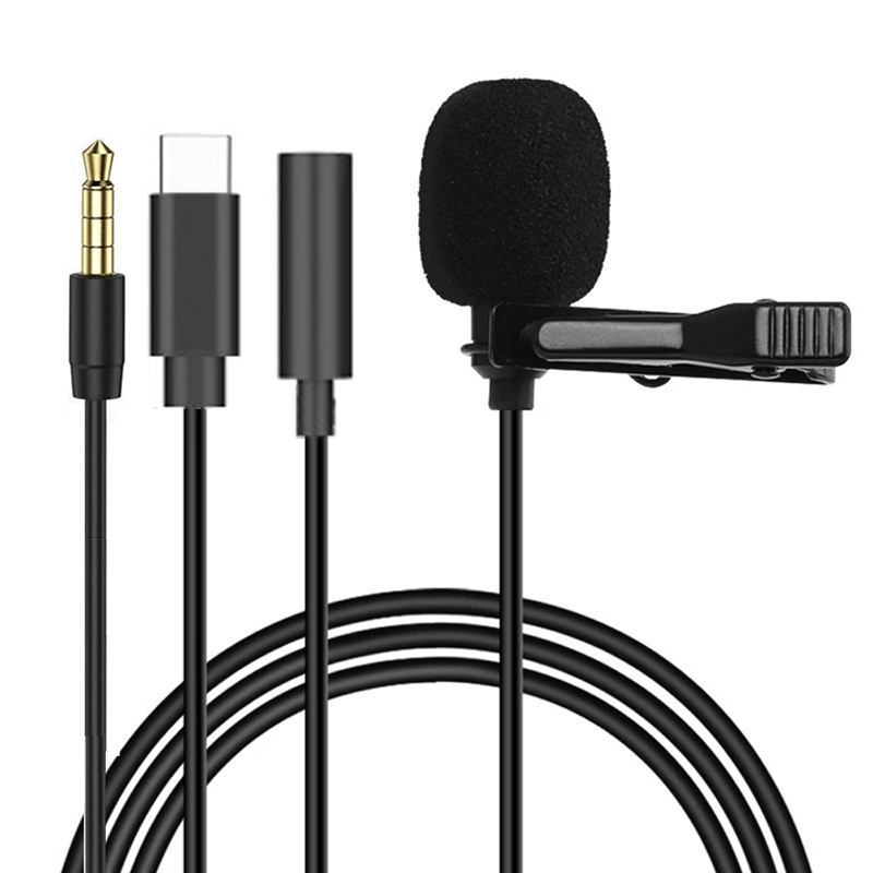 Usb C Cable - 1.5mミニポータブルラベリアマイクコンデンサークリップオンラペルマイク有線USB 3.5mmタイプCマイク、ラップトップPC、デジタル一眼レフカメラ用