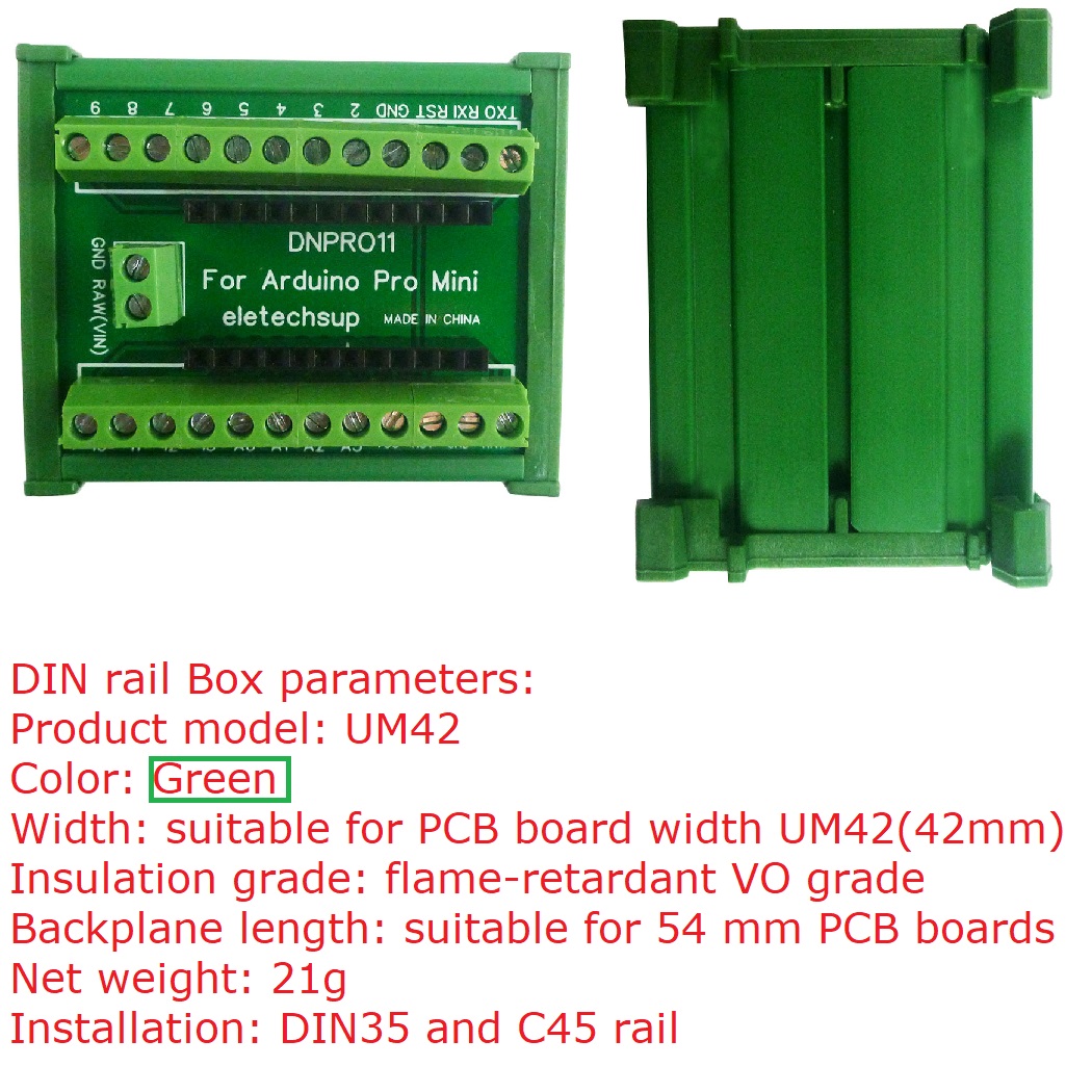 Screw Terminal Block - DINレールマウント端子台アダプターモジュール Arduino pro Miniボード PLC 産業用コントローラー