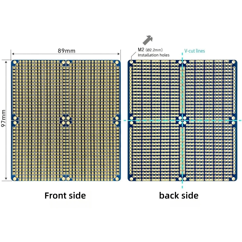 4-in-1 スナップ式PCB基板 89x97mm 両面FR - Perfboard のレビューと価格