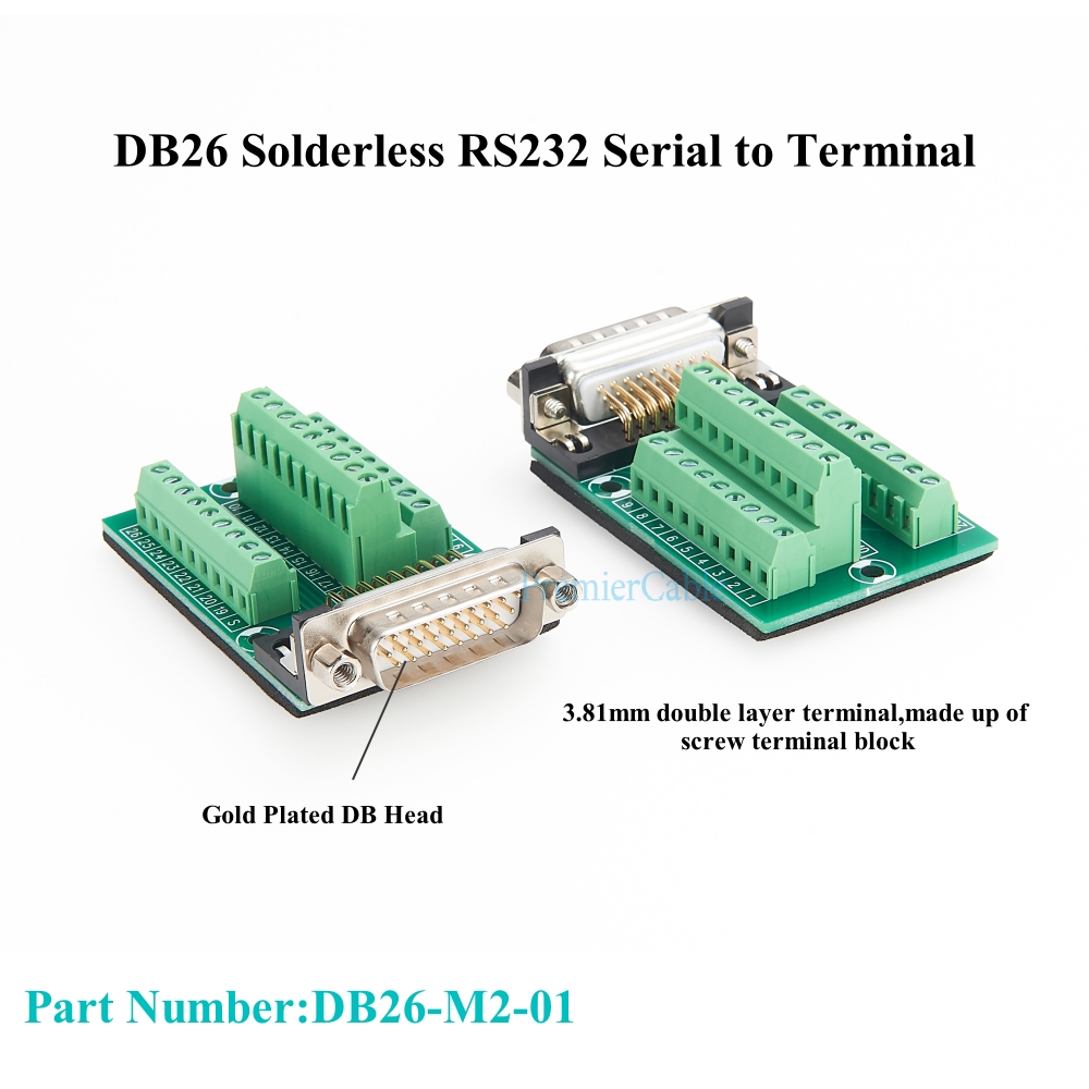 DB26 オス端子台機械加工 D-SUB 26 ピン シリア - Screw Terminal Block のレビューと価格