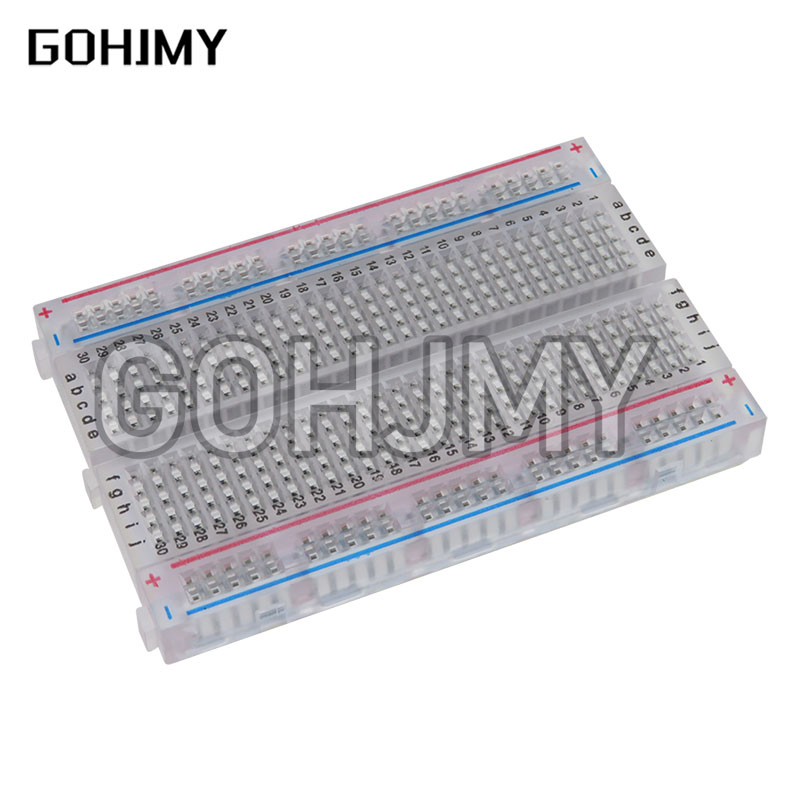 ミニ透明ブレッドボード,8.5x5.5cm, 400穴,DI - Breadboard 400 Point のレビューと価格