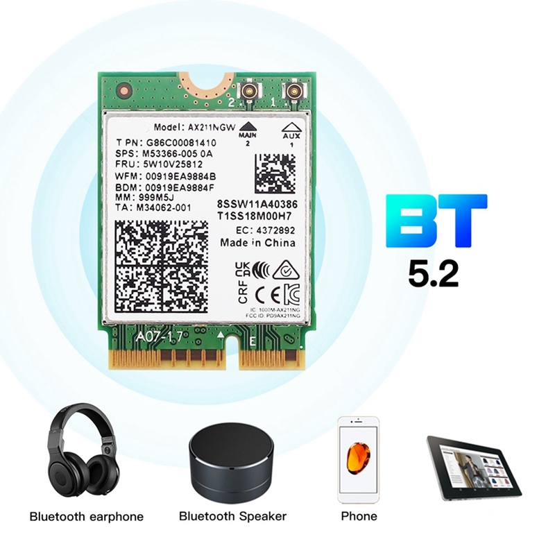 AX211NGW+デュアルアンテナ WiFi 6E M.2  - Antenna 2.4Ghz のレビューと価格
