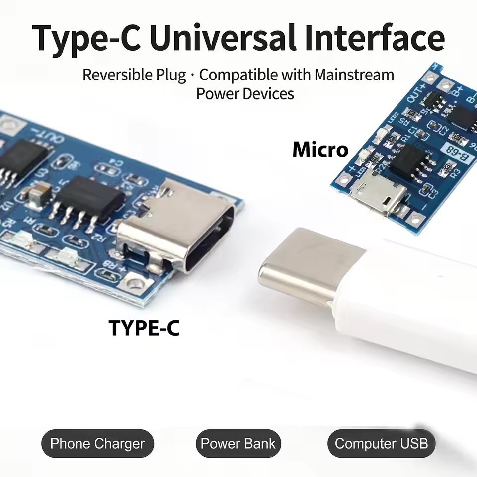 USB Type-C TP4056充電モジュール、5V 1A - Tp4056 Module のレビューと価格