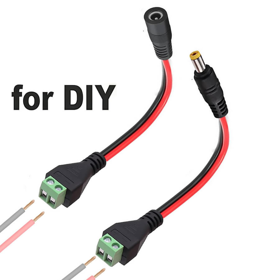 DC 5.5mmx2.1mm ネジ端子台アダプター電源延長ケ - Screw Terminal Block のレビューと価格